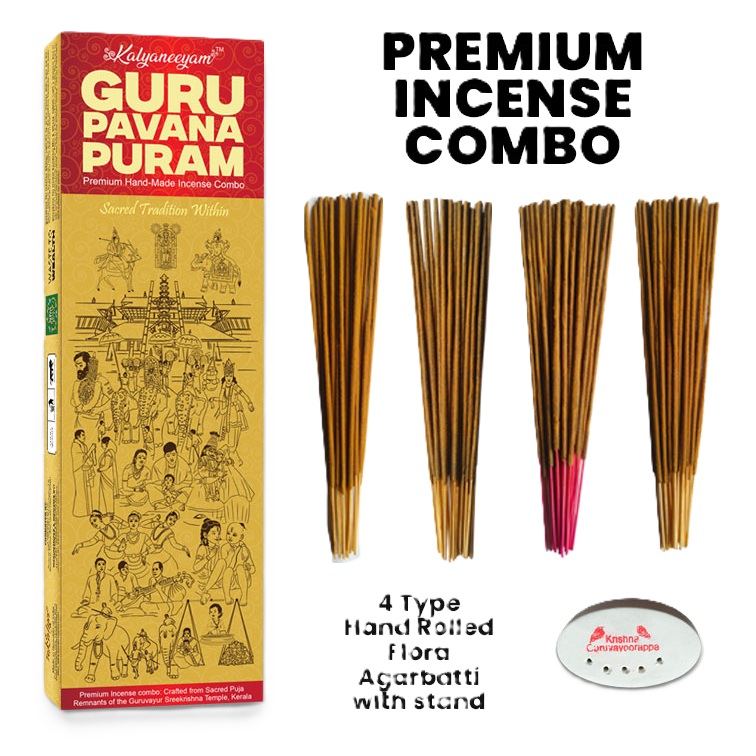 KLSPC-IC-001 GURUPAVANAPURAM HAND ROLLED PREMIUM FLORA INCENSE COMBO (5 FRAGRANCES) 150 GM